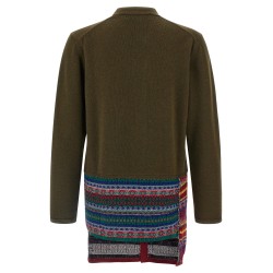 Jacquard insert cardigan