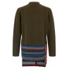 Jacquard insert cardigan