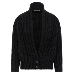 Coarse wool cardigan