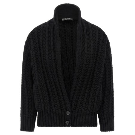 Coarse wool cardigan