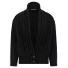 Coarse wool cardigan