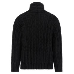 Coarse wool cardigan