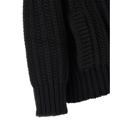Coarse wool cardigan
