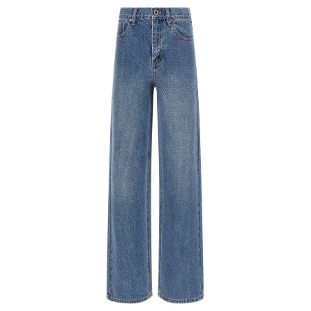'Rhinestone Denim Straight Leg' jeans