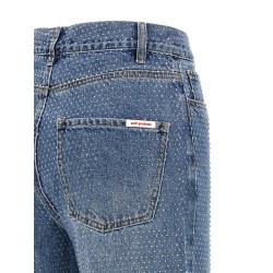 'Rhinestone Denim Straight Leg' jeans