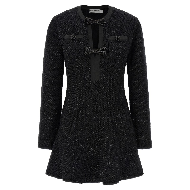 'Black Sequin Knit Mini' dress