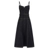 'Indigo Denim Flared Midi' dress