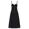 'Indigo Denim Flared Midi' dress