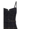 'Indigo Denim Flared Midi' dress