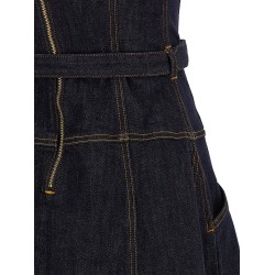 'Indigo Denim Flared Midi' dress
