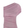 'Pink Cotton Draped Knit Midi' dress
