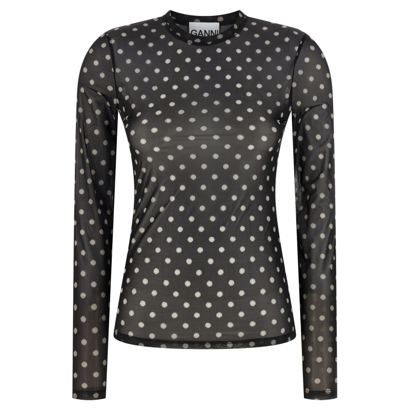 'Printed Sheer' sweater