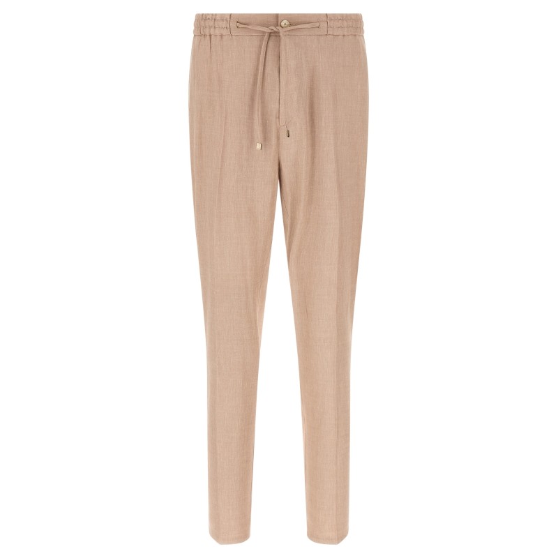 Flamed linen joggers