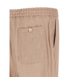 Flamed linen joggers