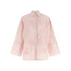 Floral embroidery shirt