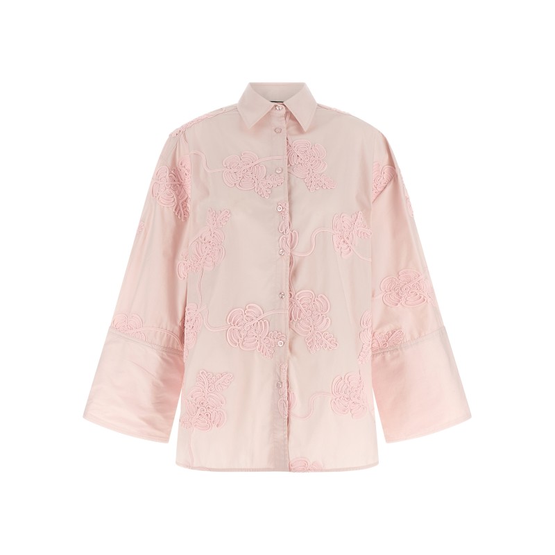 Floral embroidery shirt