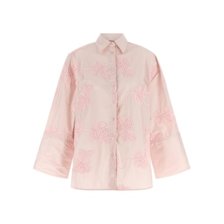 Floral embroidery shirt