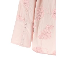 Floral embroidery shirt