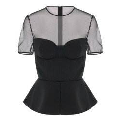 'Tailored Bustier With Sheer Neckline' top
