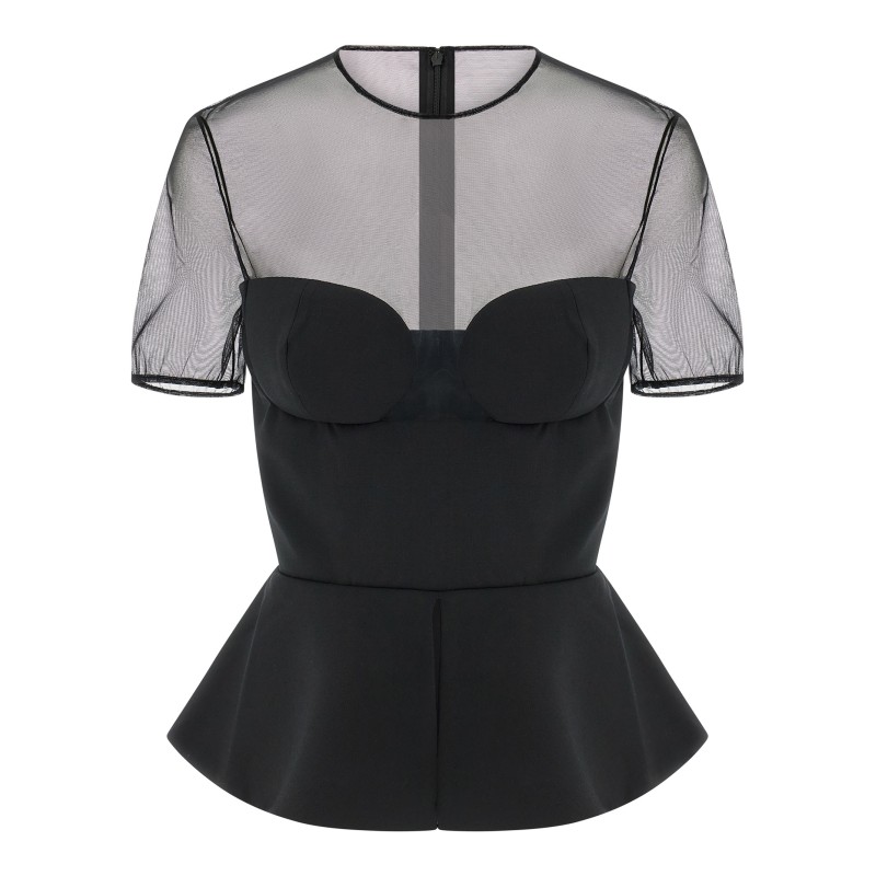 'Tailored Bustier With Sheer Neckline' top