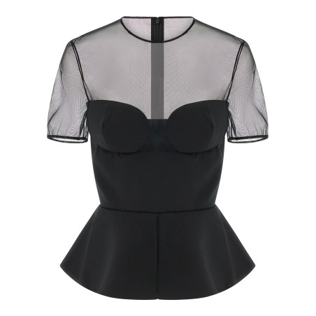 'Tailored Bustier With Sheer Neckline' top
