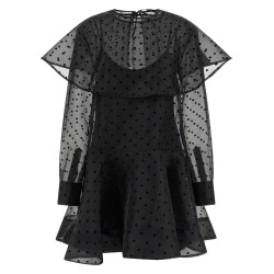 'Black Organza Circle Collar' dress