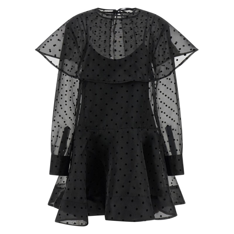 'Black Organza Circle Collar' dress