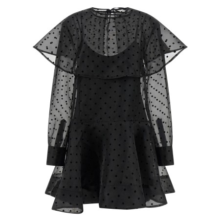 'Black Organza Circle Collar' dress