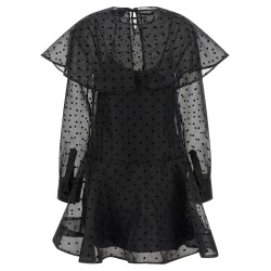 'Black Organza Circle Collar' dress