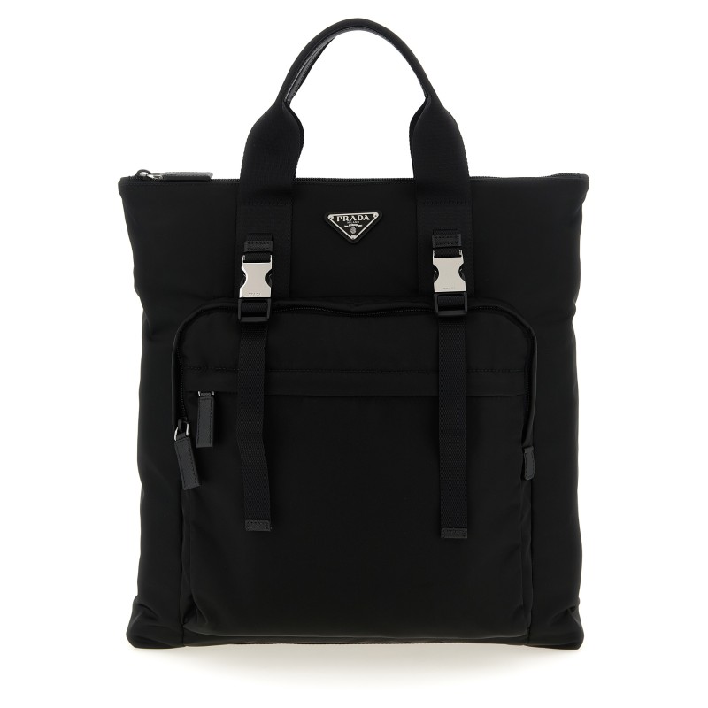 Re-Nylon and Saffiano backpack shopping bag