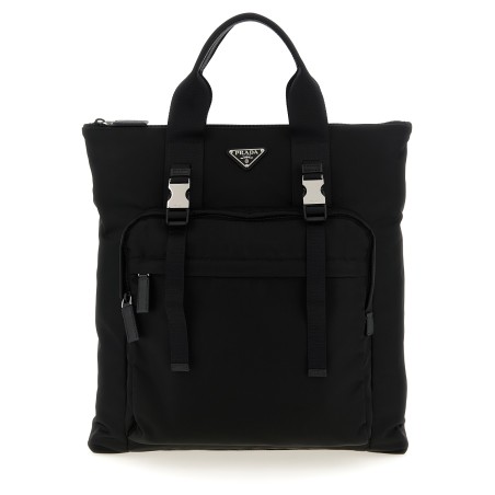 Re-Nylon and Saffiano backpack shopping bag