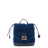 FF flocked denim backpack