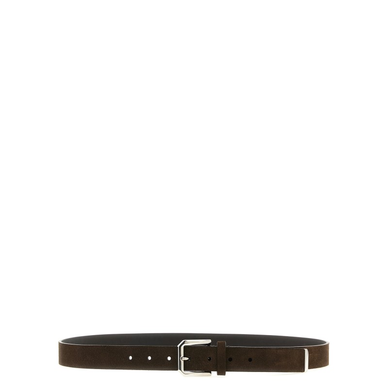 Inverted leather belt