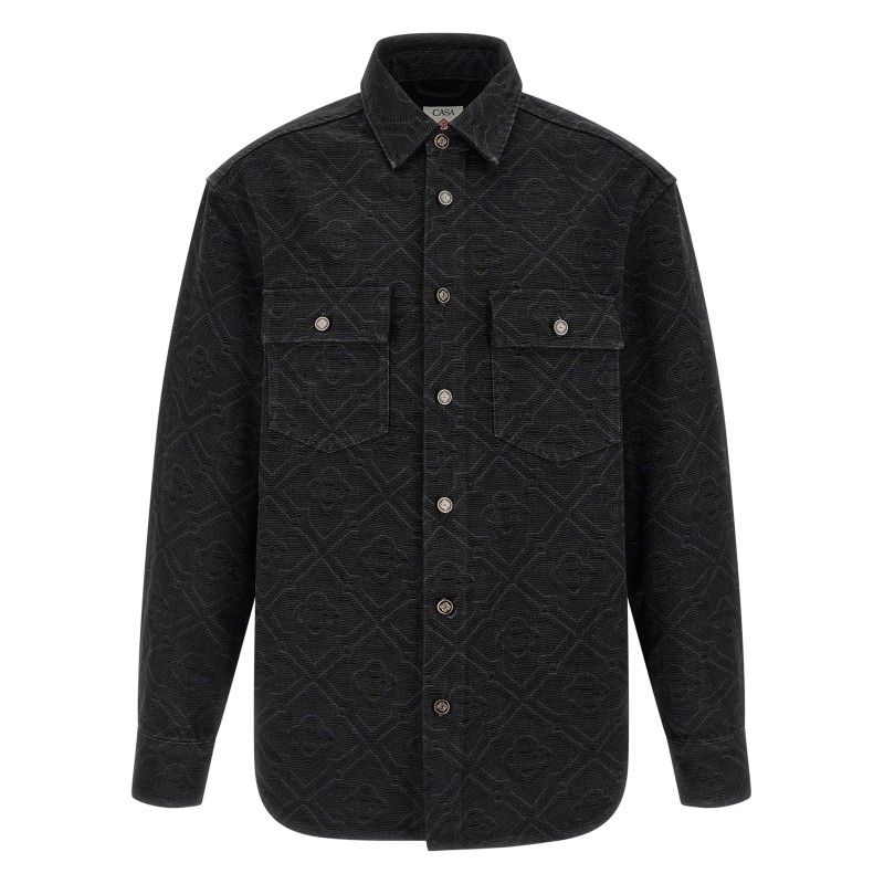 'Laser Monogram Denim' overshirt