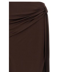Shiny viscose skirt