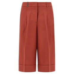 Linen viscose bermuda shorts