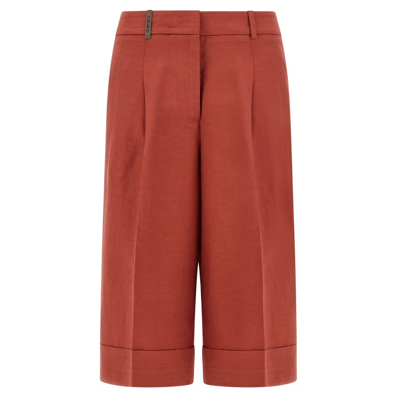 Linen viscose bermuda shorts