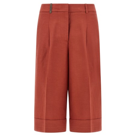 Linen viscose bermuda shorts