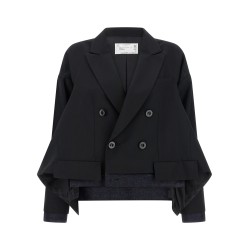 Denim insert blazer