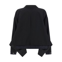 Denim insert blazer