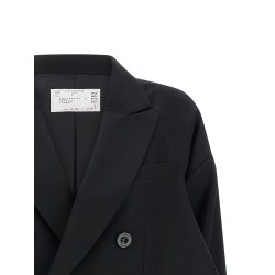 Denim insert blazer