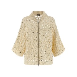 Sequin mesh cardigan