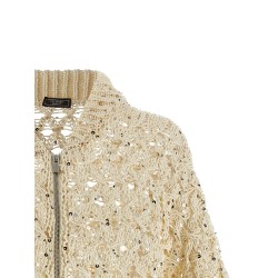 Sequin mesh cardigan