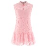 'Pink Lace collared' dress