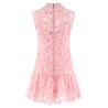 'Pink Lace collared' dress