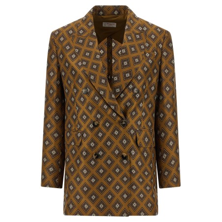 Tie-print blazer