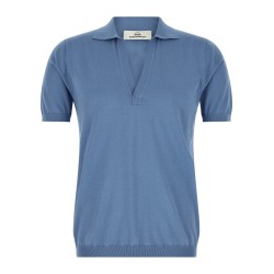 Open collar polo shirt