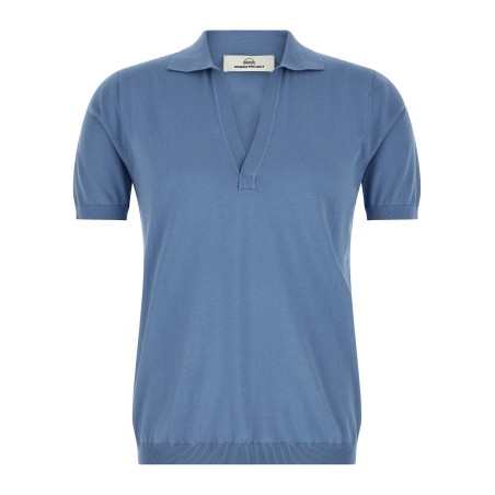 Open collar polo shirt