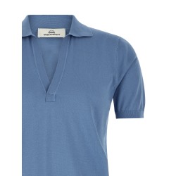Open collar polo shirt