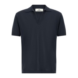 Open collar polo shirt